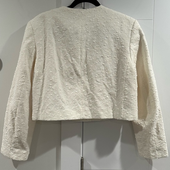 Zara Cream Cropped Blazer with Gold Buttons - Picture 3 of 3
